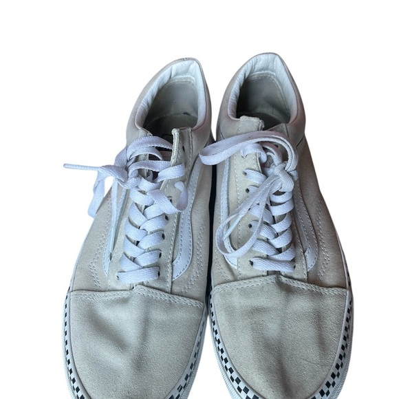 Vans Old Skool Checkered Foxing Turtledove Skate Shoes Mens 8 - Picture 3 of 10